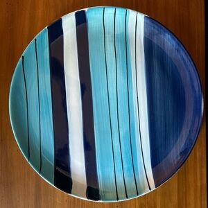 Pfaltzgraff Cool River Blue Stripe Serving Platter